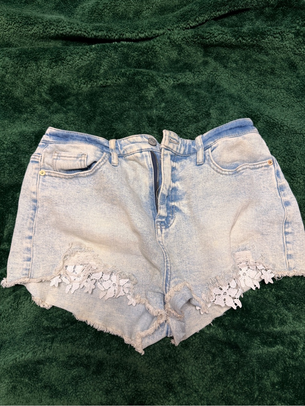 Wild fable size 12 Light Blue Denim Lace Trim Shorts